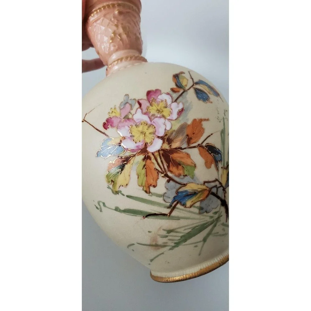 Antique Royal Bonn Floral Vase with Gilding Ceramic 9.5